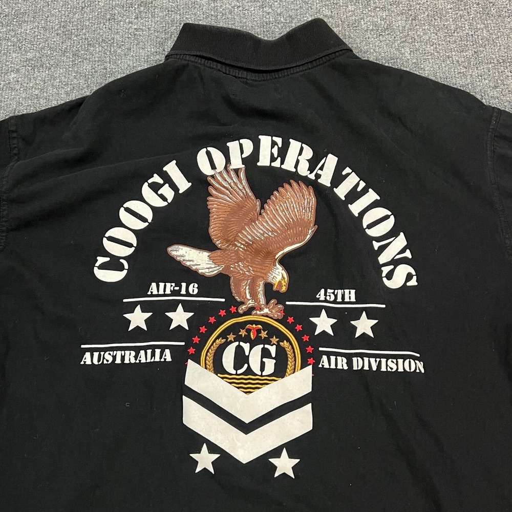 Coogi Shirt Mens 3XL Black Australia Coogi Operations Air Division Polo Pockets